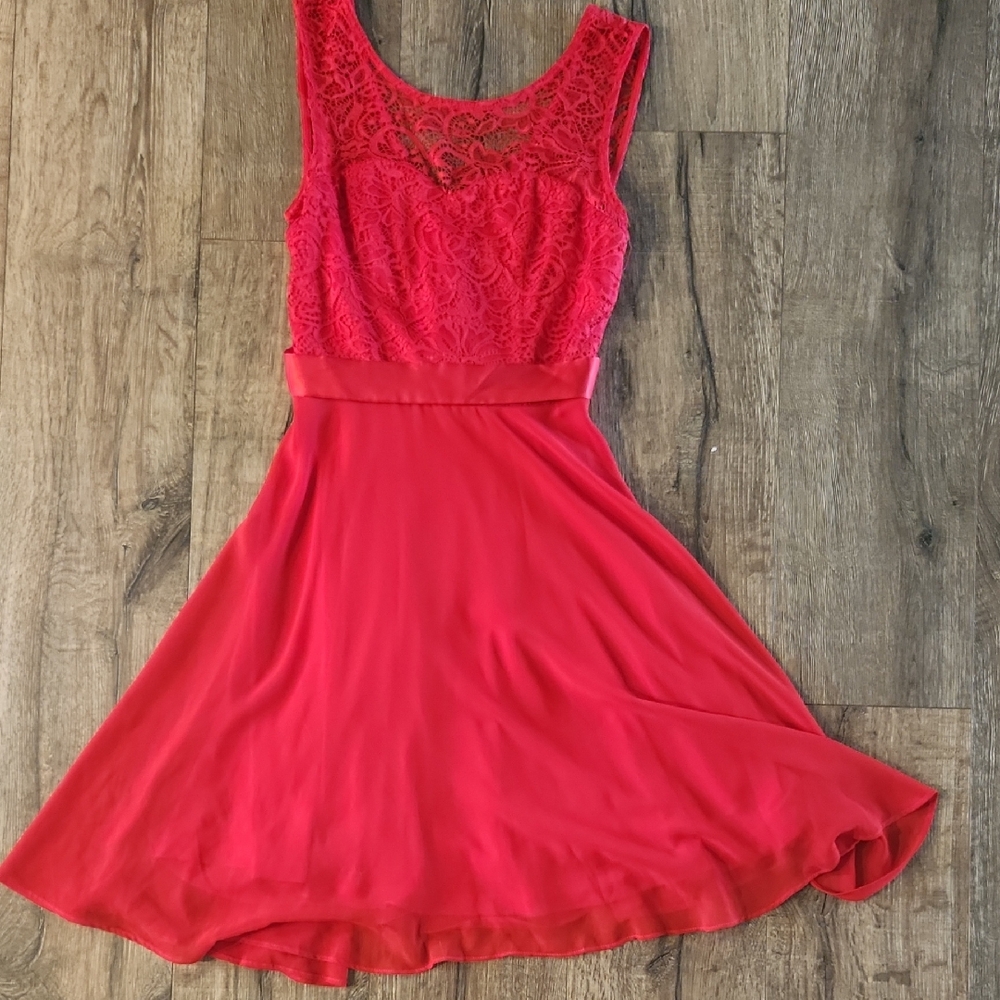 Elegant Red Lace Dress
